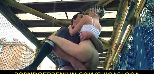  CHICAS LOCA - Sexy tattooed Spanish chick Mey Madness in crazy public fuck on a bridge